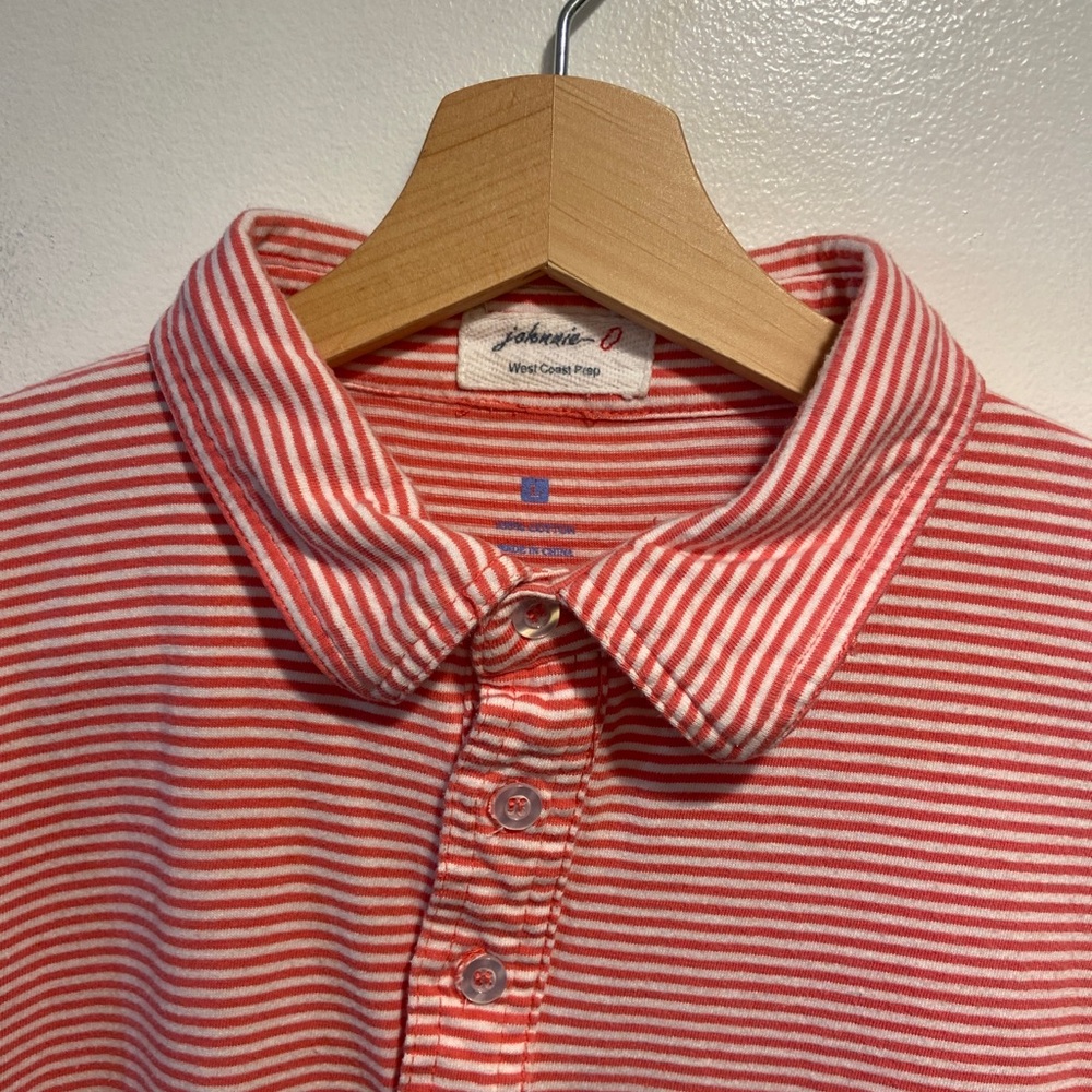 Johnnie O West Coast Prep Red/ Pink Stripe Short Sleeve Shirt